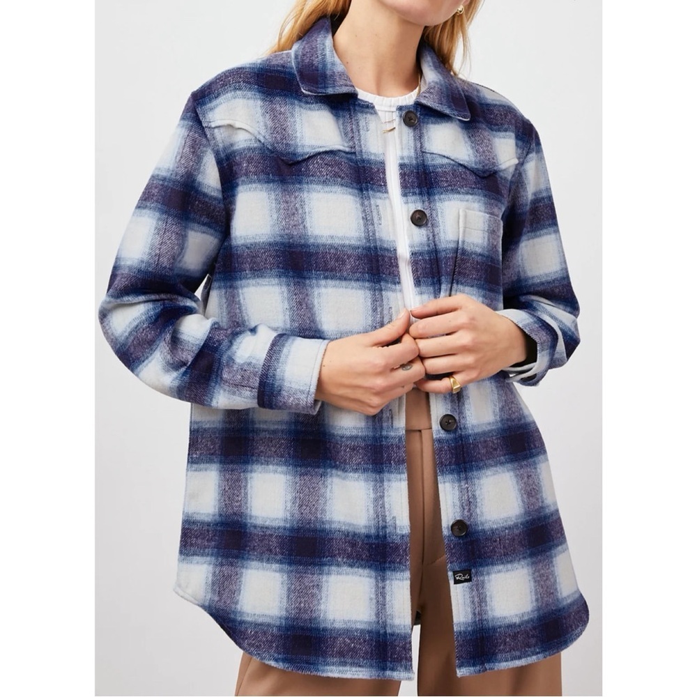 Rails Tripp Plaid Flannel Shirt Jacket Azure Shaphire Blue, size XXL